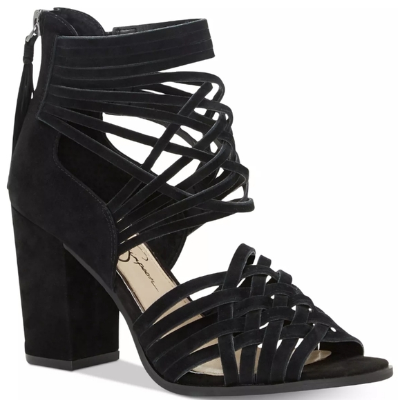 Jessica Simpson Shoes - Jessica Simpson Reilynn Huarache Crisscross Block-Heel Sandals Black 7.5